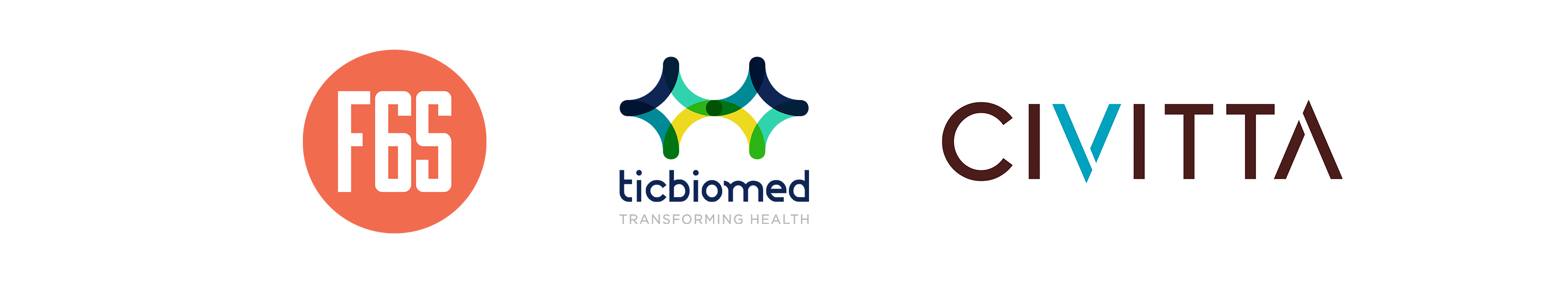 Logos of F6S, Ticbiomed (transforming health) and CIVITTA