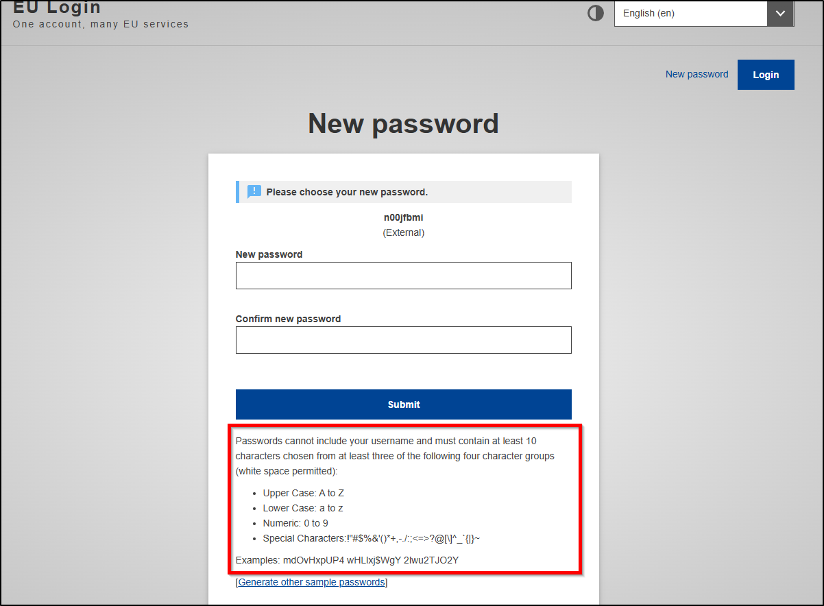 password
