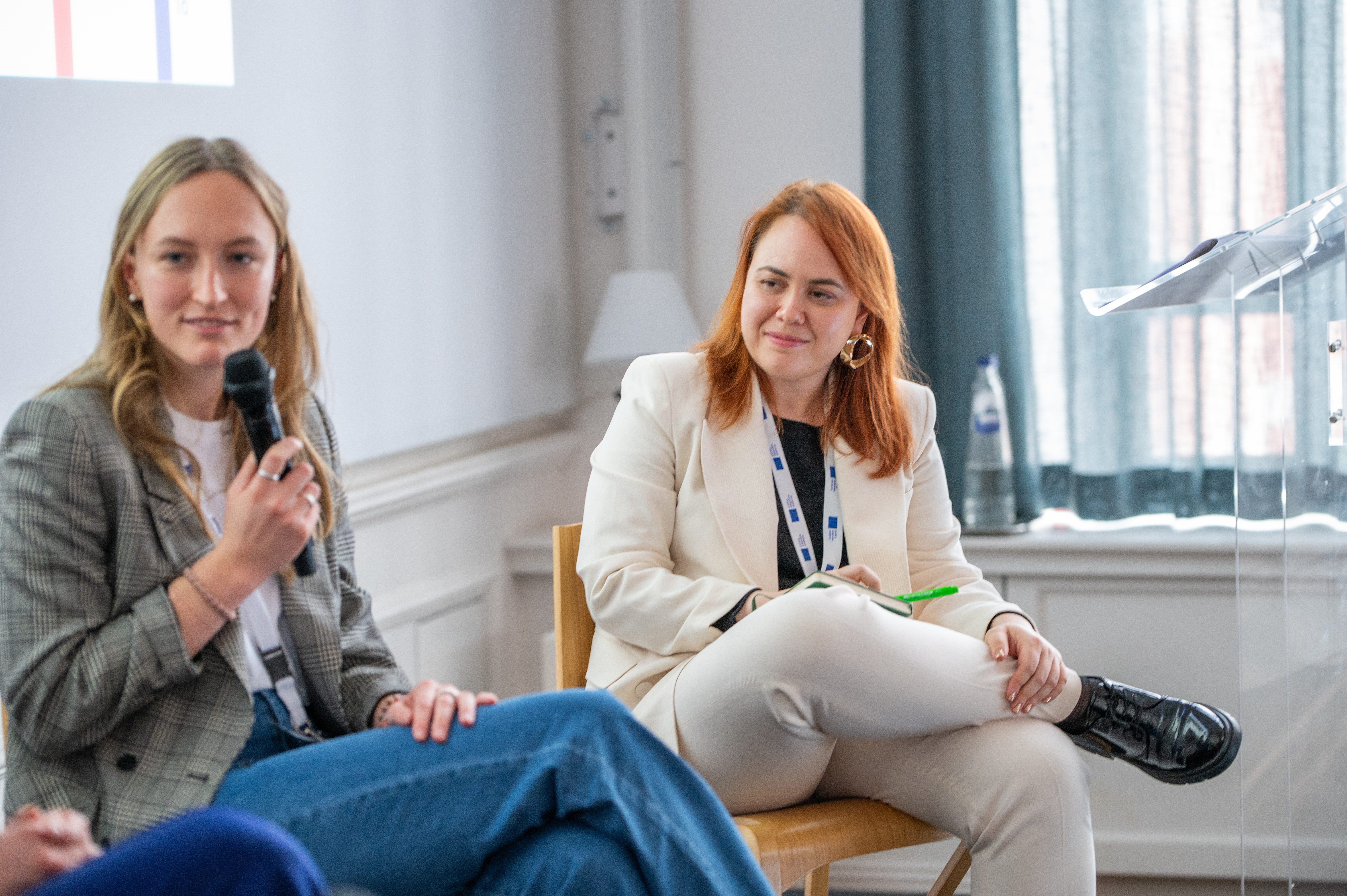 Sofia Karagianni, Senior Policy Officer at Cleantech for Europe, sitting on the right side of the image